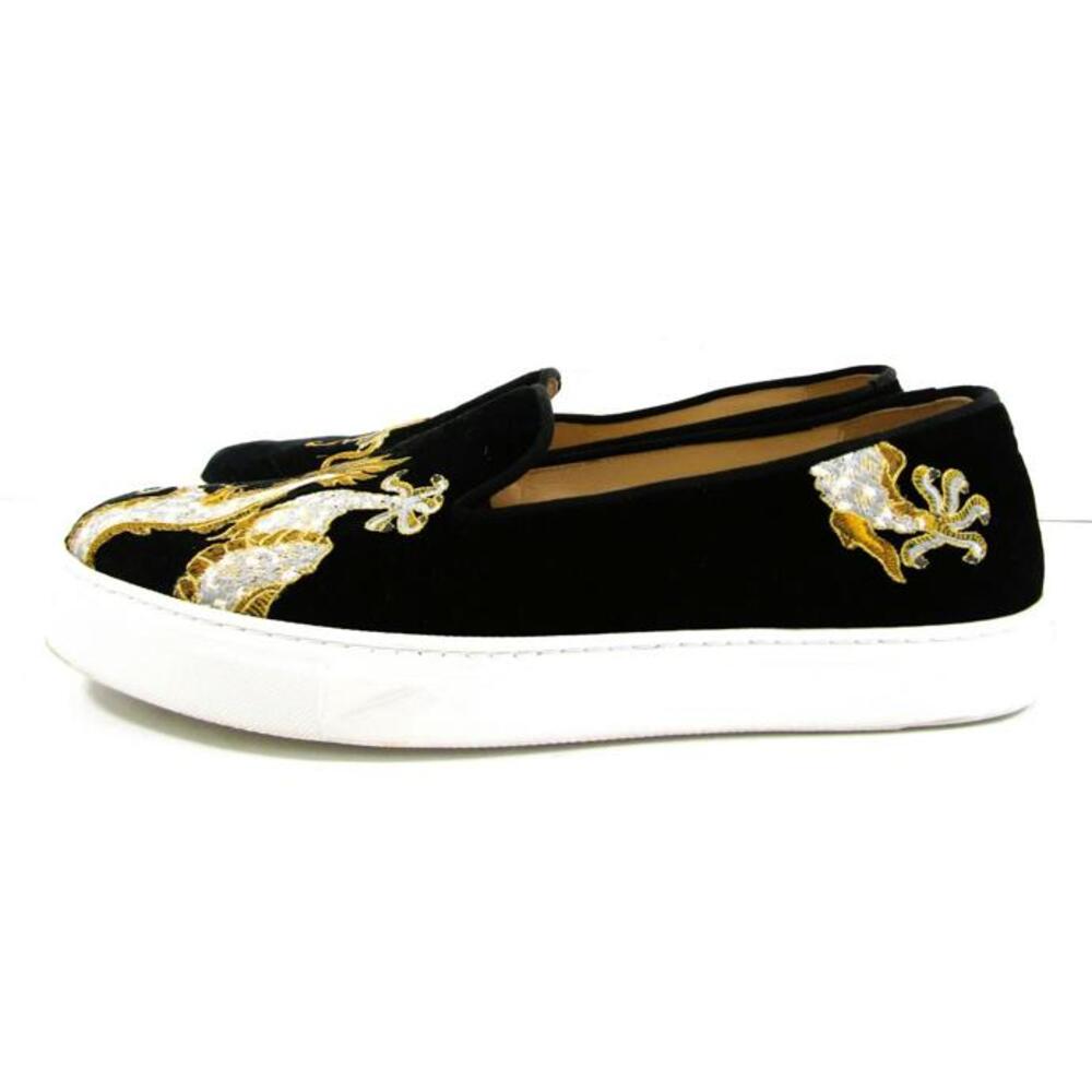 Scalalmandre by Stubbs & Wootton Palm Beach Emperor Noir Black Velvet Slippers - Picture 8 of 14